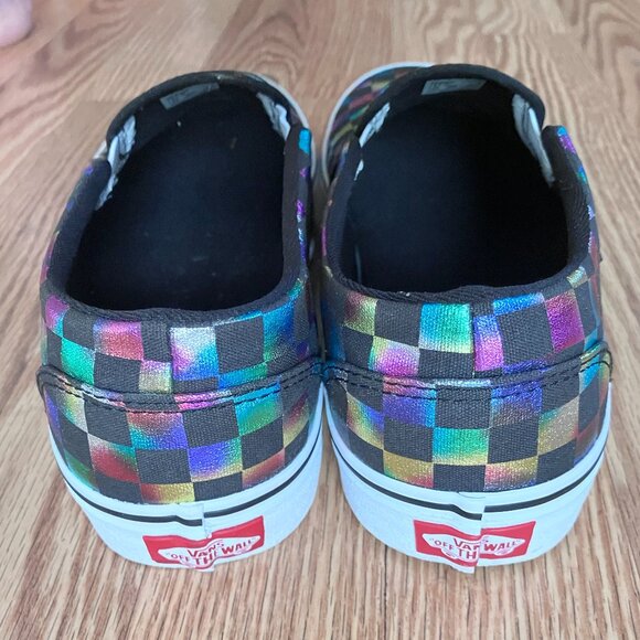 VANS Authentic Iridiscent Checkerboard Women's Size 11 Black Multicolor Shoes - Picture 3 of 8